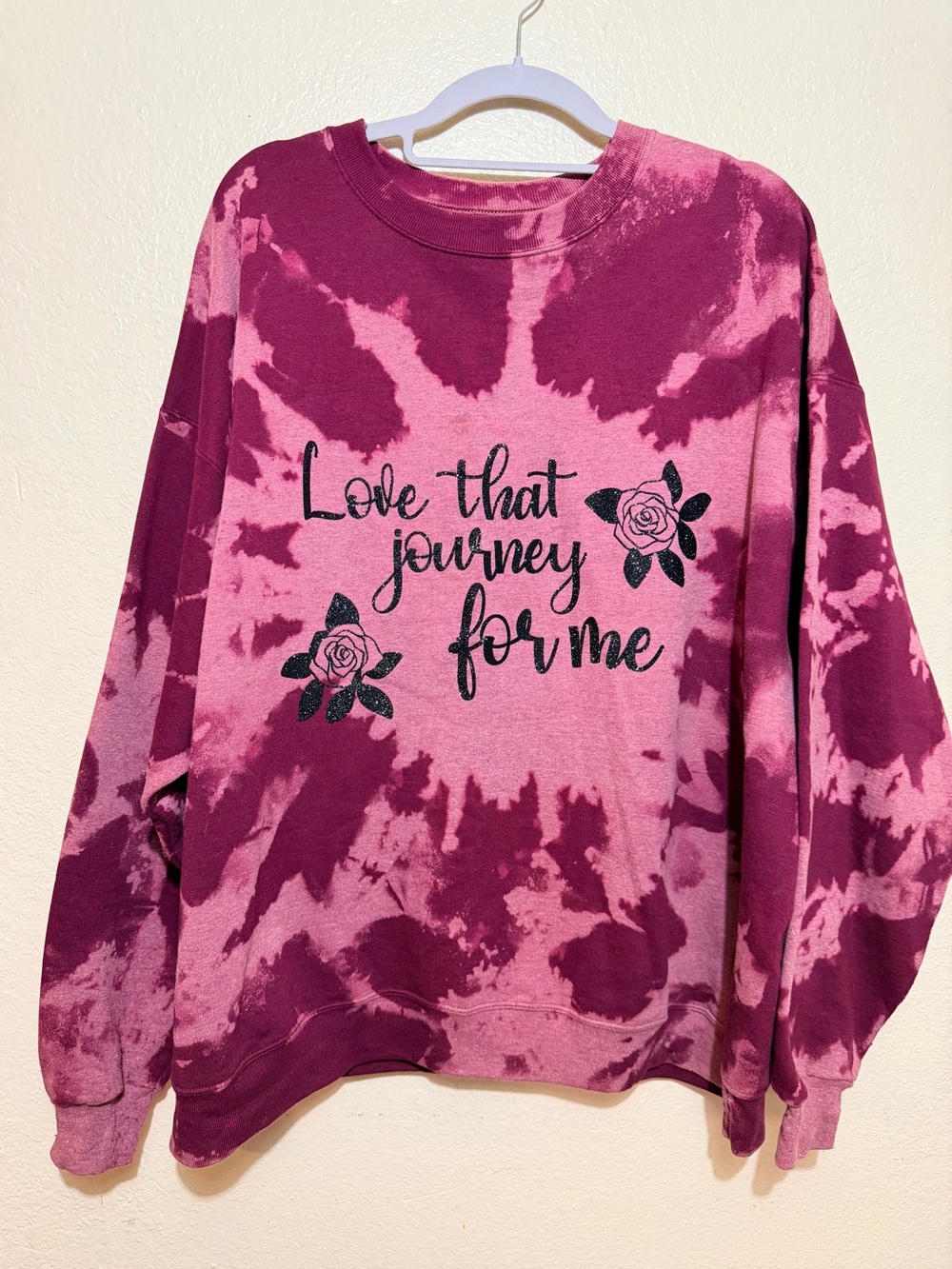 Hanes Tie-Dye Crewneck Sweatshirt “Love The Journey For Me” Size 2XL